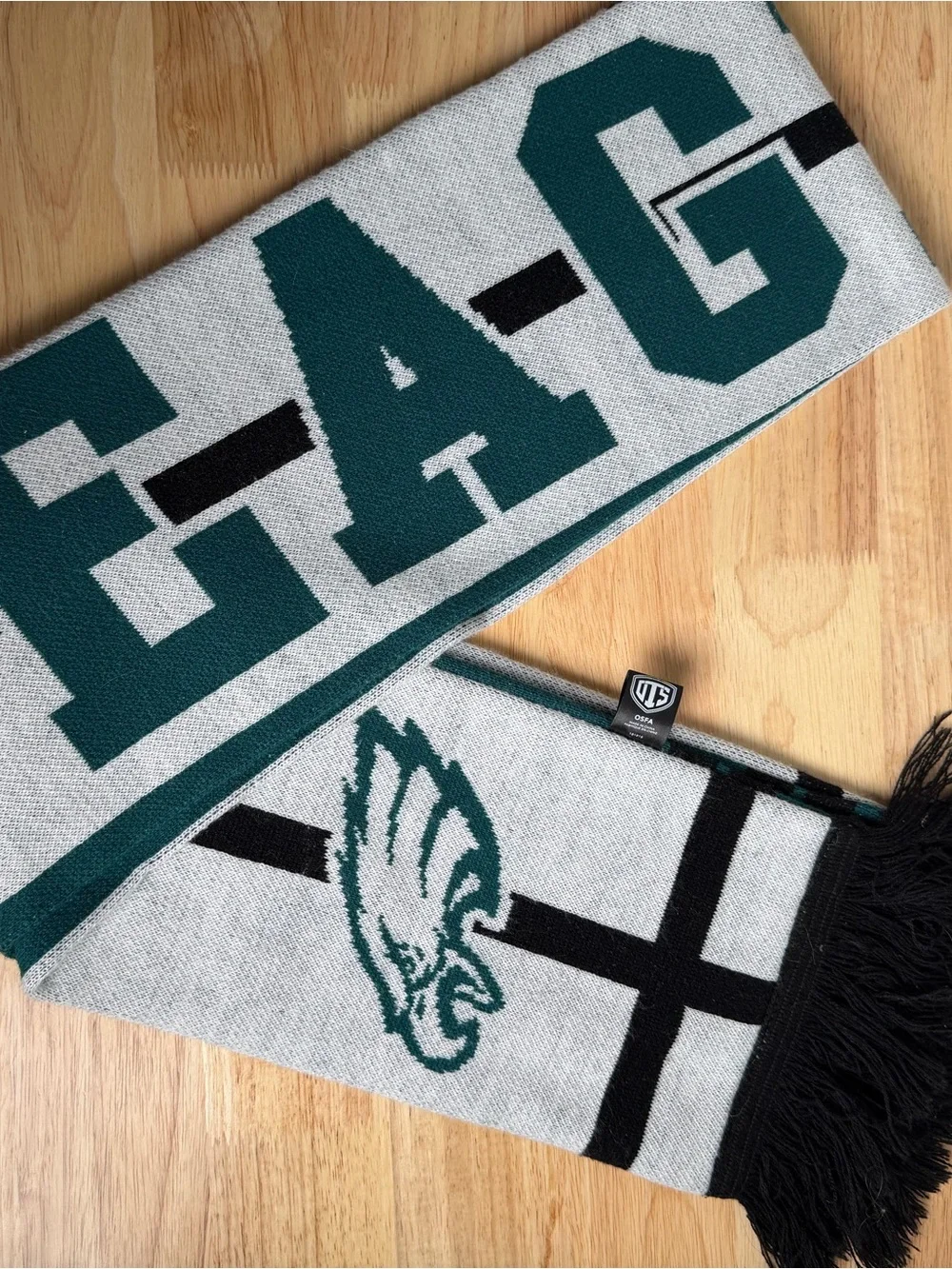 NFL Philadelphia Eagles Teal, White & Black Knit Scarf